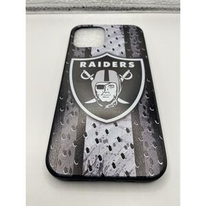Las Vegas Raiders iPhone 12 Case NFL Logo Black Silver Slim Phone Cover